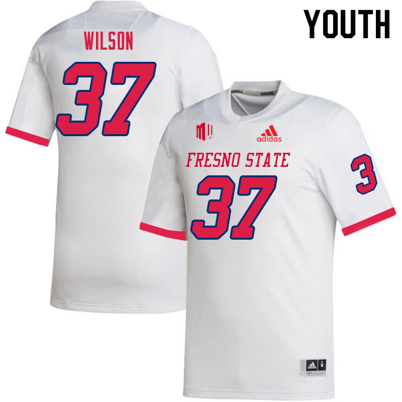 Youth #37 Ryan Wilson Fresno State Bulldogs College Football Jerseys Sale-White